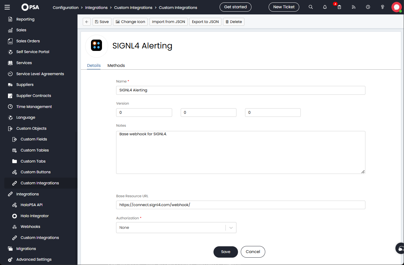 HaloPSA Custom Integration