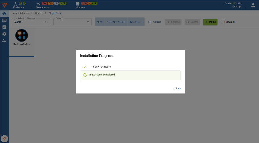 Successful plugin installation