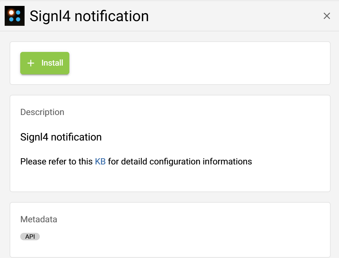 Install the SIGNL4 notification plugin