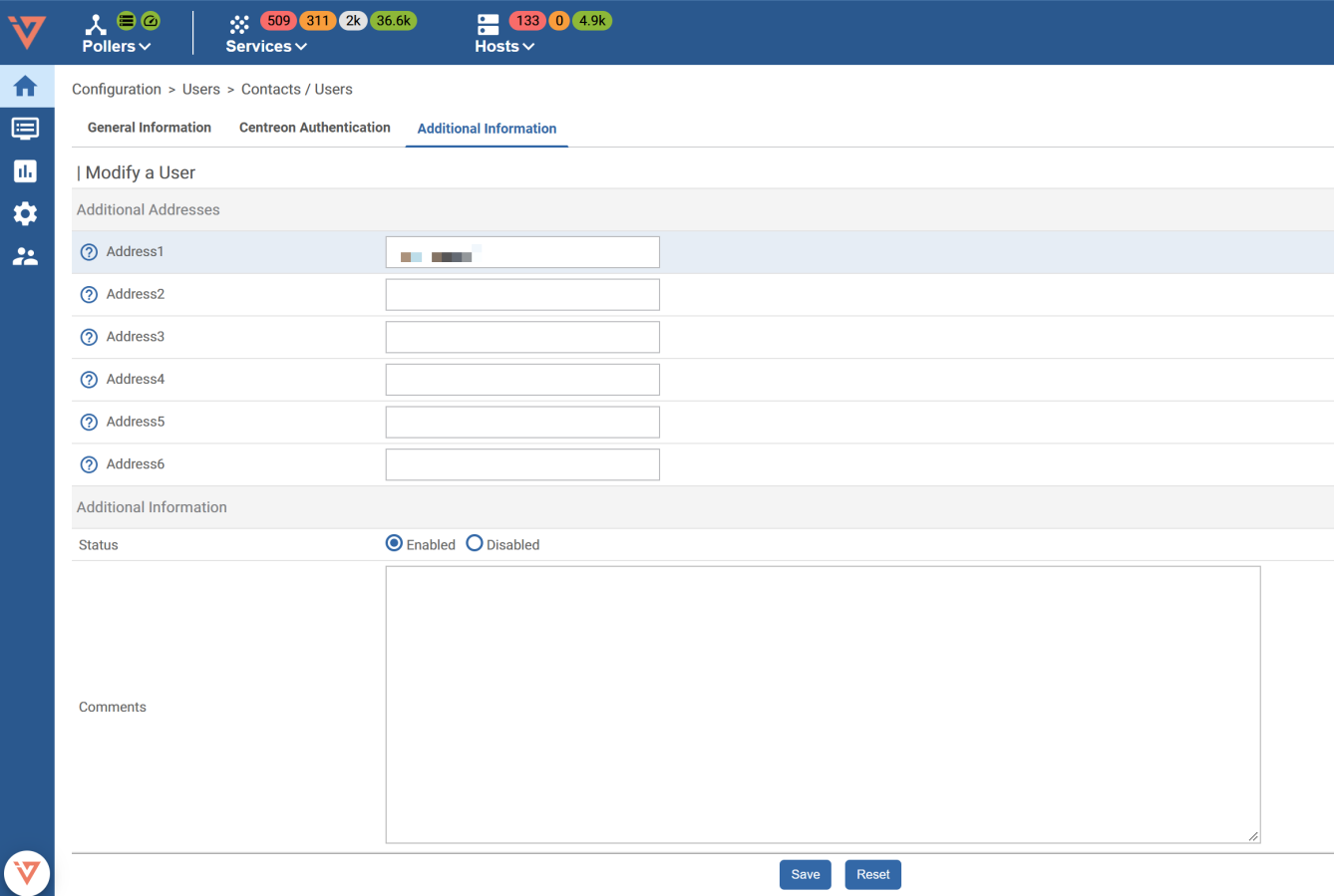 Additional contact information in i-Vertix