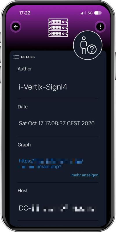 Monitoring context and graph link in SIGNL4