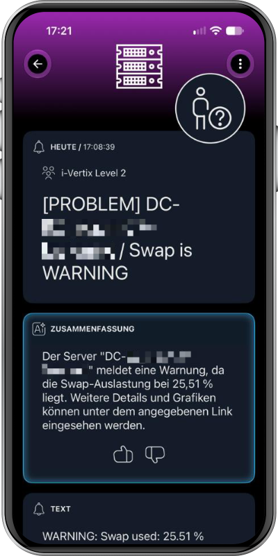 SIGNL4 mobile monitoring alert