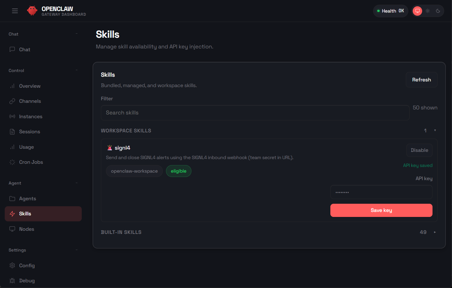 OpenClaw SIGNL4 Skill